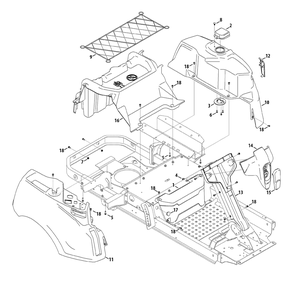 Operators Platform Upper Diagram and Parts List for RZT-S42ZERO (17AVCEDS710-17WVCEDS710)(2013) Cub Cadet Lawn Tractor